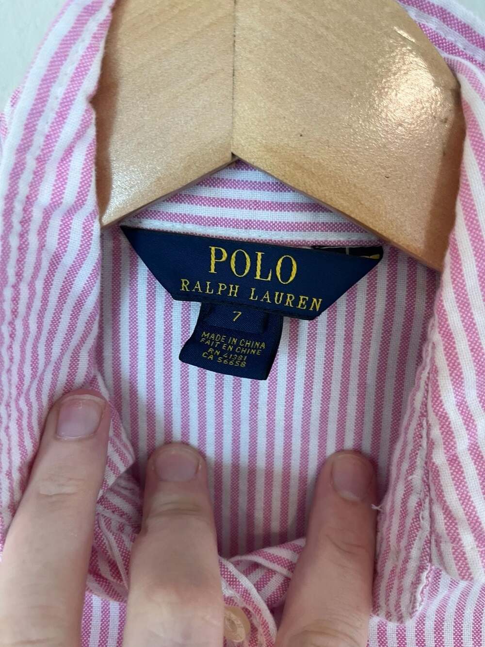 Polo Ralph Lauren, Girls Pink/White Striped Long Sleeve Peplum Shirt Dress, 7 - Picture 3 of 4
